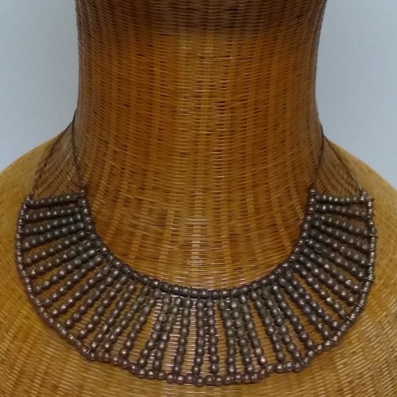 Egyptian Broad Collar Necklace in Brass - Picture 1 of 8